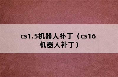 cs1.5机器人补丁（cs16 机器人补丁）